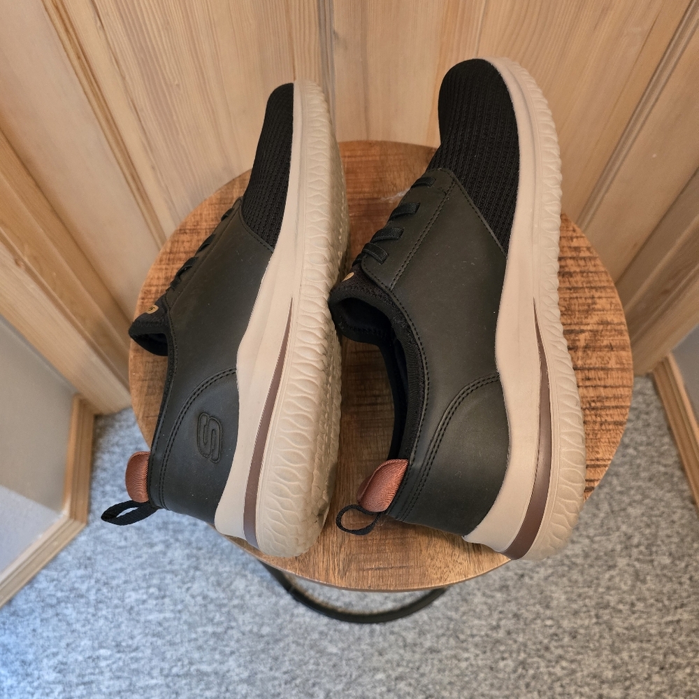 SKECHERS Shoes Men's Black Brown 13 Slip On Classic Fit Memory… - Picture 5 of 9